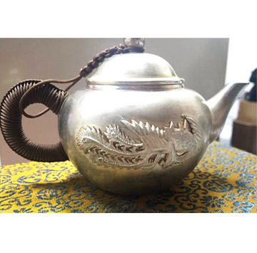 純古銀 鳳銀茶壺