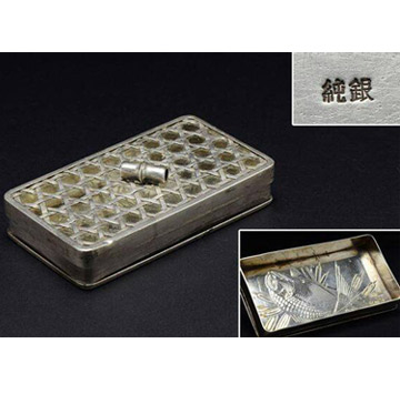 純銀製 手雕刻 銀飾盒